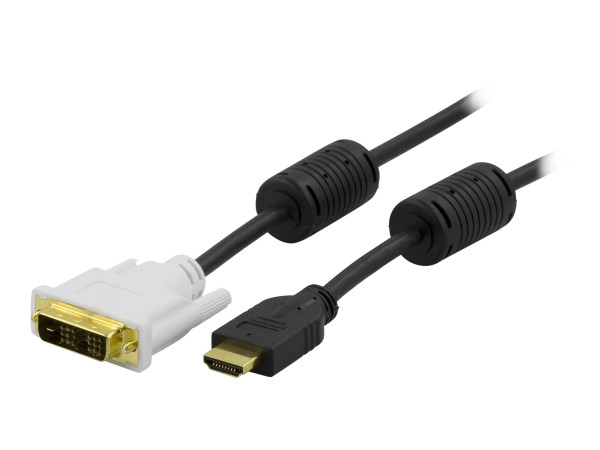 Deltaco Cable HDMI - DVI-D Single Link 2M B/W