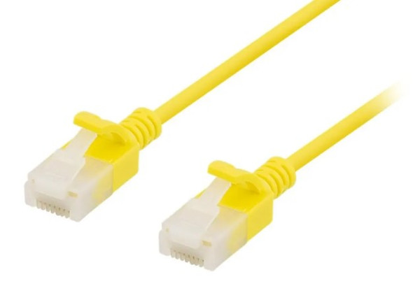 U/UTP Cat6a patch cable, slim, 3,5mm 500MHZ GUL