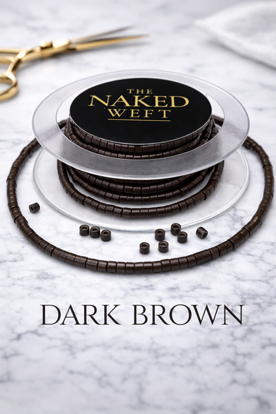 DARK BROWN MICRO RINGS- SILICONE LINED- PRE THREADED