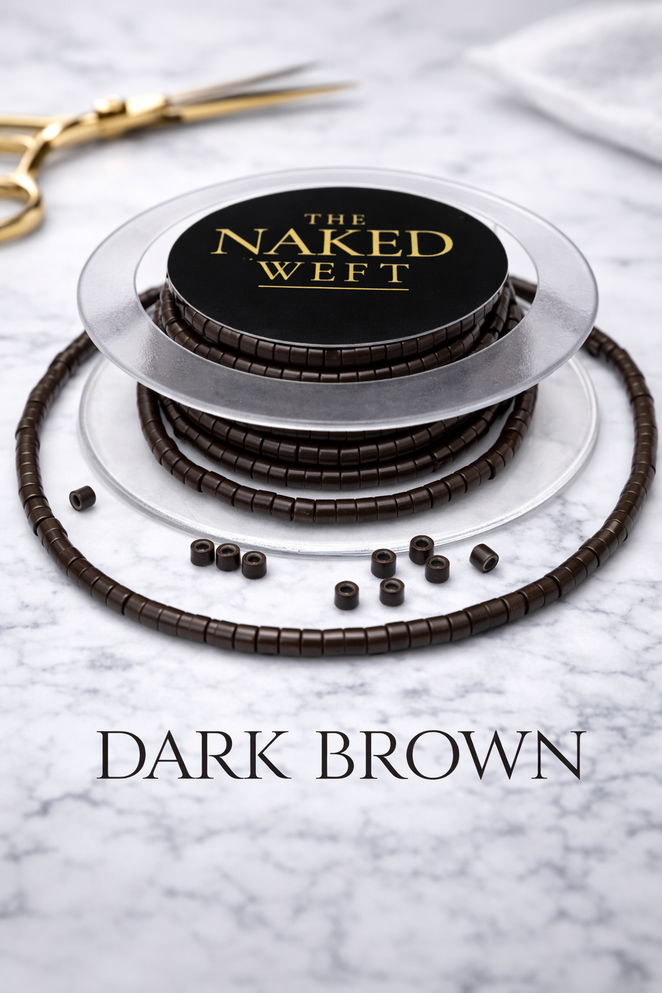 DARK BROWN MICRO RINGS- SILICONE LINED- PRE THREADED