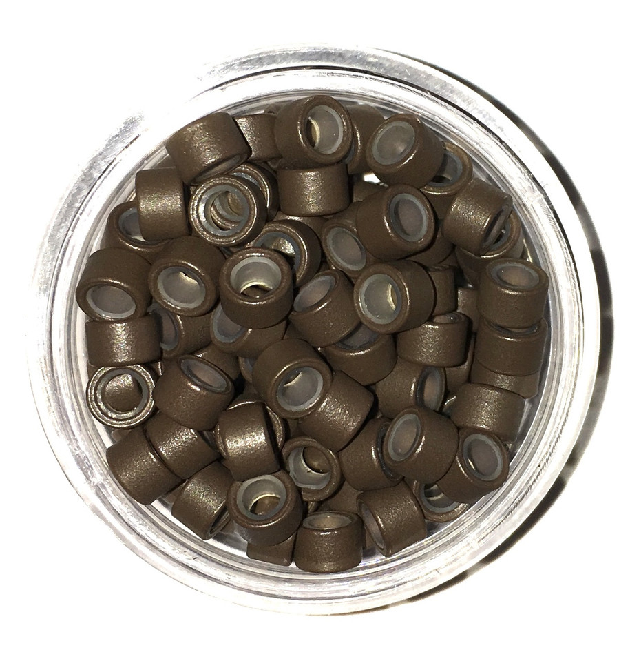 Silicone Lined- Medium Brown Micro Rings