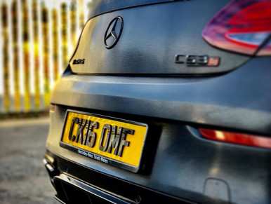 Mercedes-Benz C63 AMG with 4D 5mm rear number plate