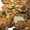 30mm Sequins Gold Orange Coleus Foliage Leaf Metallic