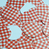 30mm Sequins Red White Gingham Plaid Checker Pattern Opaque