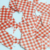 Long Diamond Sequin 1.75" Red White Gingham Plaid Checker Pattern Opaque