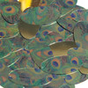 Oval Sequin 1.5" Peacock Feather Eye Blue Green Metallic