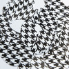 Oval Sequin 1.5" Black White Houndstooth Pattern Opaque