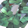 Rectangle Sequin 1.5" Green Leaf Hosta Silver Metallic