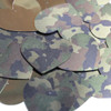 Heart Sequin 35mm Camo Brown Green Camouflage  Metallic