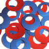 Circle Loop Sequin 1.5" Red Blue Matte Silk Frost