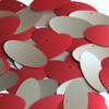 Ellipse Oval Sequin 1.5" Red Gold Matte Silk Frost Matte Silk Frost