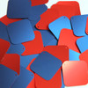 Square Diamond Sequin 1.5" Red Blue Matte Silk Frost