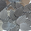 Teardrop Sequin 1.5" Black Gray Corrugated Stripe Metallic