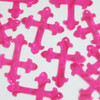 Fleurie Cross Sequin 1.5" Super Hot Passion Pink Bubble Illusion