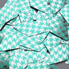 Long Diamond Sequin 1.75" Teal Silver Houndstooth Pattern Metallic