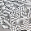 Fishscale Fin Sequin 1.5" Black Silver Chevron Zig Zag Pattern Metallic