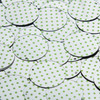 Round Sequin 30mm Lime Green Polka Dot on Silver Metallic