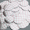 Round Sequin 30mm Pink Silver Houndstooth Pattern Metallic