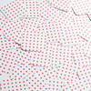 Square Diamond Sequin 1.5" Red Polka Dot on White Opaque