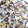 Square Diamond Sequin 1.5" Brown Pink White Seashell Print Opaque