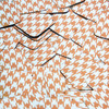 Square Diamond Sequin 1.5" Orange Silver Houndstooth Pattern Metallic