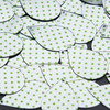 Teardrop Sequin 1.5" Lime Green Polka Dot on Silver Metallic