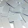 Rectangle Sequin 1.5" Aqua Silver Pinstripe Pattern Metallic