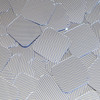 Square Diamond Sequin 1.5" Blue Silver Pinstripe Metallic