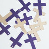 Simple Cross Sequin 1" Purple Silver Metallic