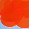 Round Vinyl Shape No Hole 70mm Orange Go Go Fluorescent Edge Glow