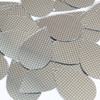Teardrop Sequins 1.5" Black Silver Grid Check Squares Metallic