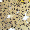 Oval Sequins 1.5" Black Gold Animal Paw Print  Metallic