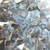 Square Diamond Sequins 1.5" Blue Silver Bird Feathers Print Metallic