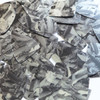 Fishscale Fin Sequins 1.5" Black Silver Bird Feathers Print Metallic