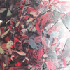 Rectangle Sequins 1.5" Red Silver Bird Feathers Print Metallic