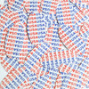 Oval Sequins 1.5" USA Red Blue Patriotic White Print Opaque