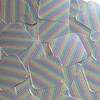 Square Diamond Sequins 1.5" Rainbow Pinstripe on Silver Metallic