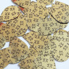 Teardrop sequins 1.5" Tree Frog Print on Gold Metallic