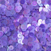 6mm Round Sequins Amethyst Purple Semi Frost Rainbow