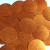 Round Sequin 40mm Copper Orange Metallic Embossed Texture