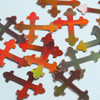 Fleurie Cross Sequin 1.5" Copper Lazersheen Reflective Metallic