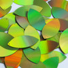 Navette Leaf Sequin 1.5" Lime Green Lazersheen Reflective Metallic