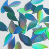 Vine Leaf Sequin 1.25" Aqua Blue Lazersheen Reflective Metallic