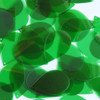 Teardrop Sequin 1.5" Green Transparent Glossy and Matte Duo Two Sided