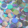 Round  Flat Sequin 18mm Top Hole Silver Lazersheen Rainbow Reflective Metallic