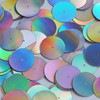 Round  Flat Sequin 20mm Center Hole Silver Lazersheen Rainbow Reflective Metallic