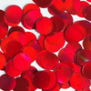 Round  Flat Sequin 15mm Top Hole Red Lazersheen Rainbow Reflective Metallic