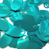 Large Hole Oval Sequin 1.25" Teal Turquoise Metallic