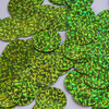 1" / 24mm Round Flat Sequins Lime Green Hologram Glitter Sparkle