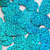 Round  Flat Sequin 20mm Top Hole Aqua Blue Hologram Glitter Sparkle